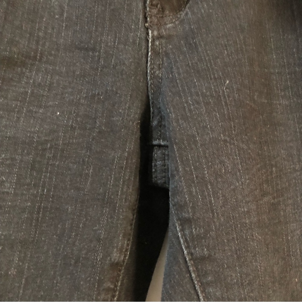Black denim cropped 3/4 length pants shorter jeans size 10 women’s spring summer - Picture 5 of 9